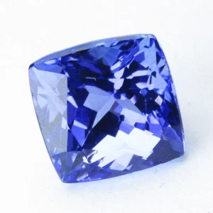 2.38Cts Marvelous Natural Purple Blue Color Tanzanite Square Cushion Shape Gem - Picture 1 of 6