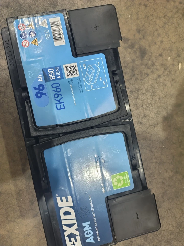 JAGUAR LAND ROVER RANGE ROVER 019 Car Battery Exide AGM EFB 105AH  - Image 1 of 2