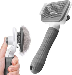 Dog Brush Cat Grooming Comb Self Cleaning Pet Slicker Brushes with Smooth Handle - Picture 1 of 7