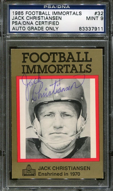 Jack Christiansen Signed 1985 Fleer Immortal Autographed Lions PSA/DNA #83337911 - Image 1 of 1