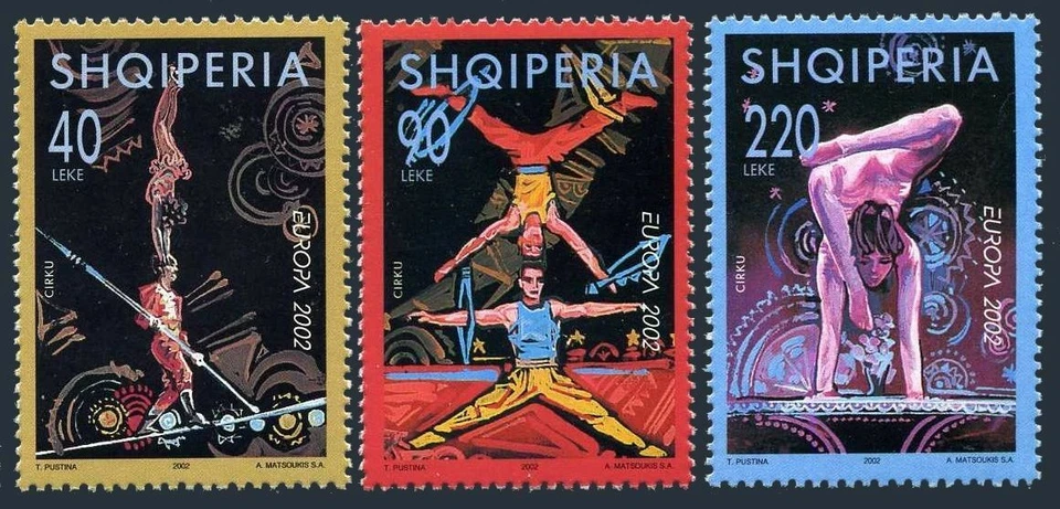 Albania 2672-2674,MNH.Michel 2866-2868. EUROPA CEPT-2002.Circo. Foto 1 de 1