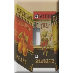 SnazzySwitch Fruit Labels - Light Switch Plate Cover - Picture 1 of 24