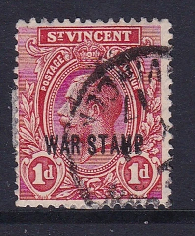 ST. VINCENT 1916 WAR STAMP OVERPRINT ON 1d USED Cover
