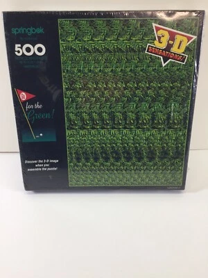 Go For The Green 500 pc 3-D Sensations! Golf Jigsaw Puzzle Springbok New Sealed - Image 1 of 3