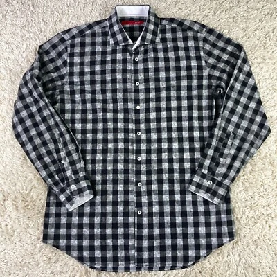 Georg Roth Los Angeles Shirt Mens XL Black Check Flip Cuff Long Sleeve Button Up - Image 1 of 4
