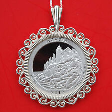 US 2012 Maine Acadia National Park 90% Silver Proof Coin Sterling Necklace