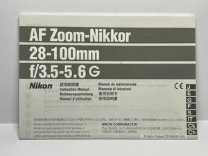 Brochure/Notice/Manuel - NIKON AF ZOOM-Nikkor 28-100mm f3,5-5,6 G EN/FR/DE/ES/IT - Imagen 1 de 1