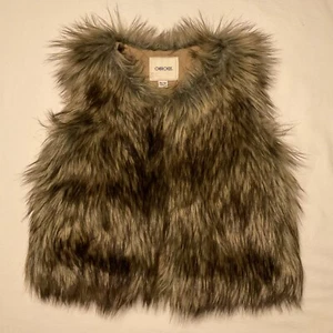 Cherokee Girls Vest Medium Faux Fur Lined Brown - Picture 1 of 8