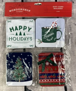 Wondershop Porta Carte Regalo Natale Custodia in Metallo Set di 4 Nuovi in Sacchetto (M15) - Foto 1 di 10