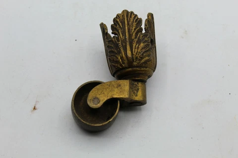 Large Antique VTG Gilded Caster French Provincial ? Brass 4" Cover