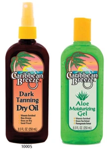 Caribbean Breeze Dark Tan Dry Oil & Aloe Moisturizing Gel Indoor Outdoor tan bed - Picture 1 of 1