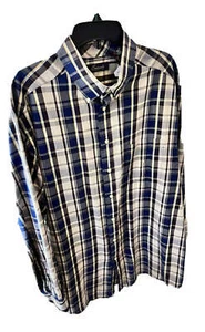 Roundtree & Yorke shirt 2XT Men's Brown cream Plaid Casual BIG & Tall Cotton - Picture 1 of 4