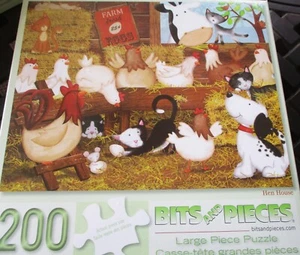 Rompecabezas de arte Victoria Hutto de 200 piezas "Gallina" gran formato 15"x19" bits - Imagen 1 de 4