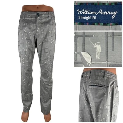 William Murray Mens 38 X 33 (actual) Pants Golf Club Gray Stretch All Over Print - Image 1 of 4