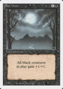 MRM ENGLISH Lune blafarde-Bad Moon GD MTG magic Revised - Picture 1 of 1