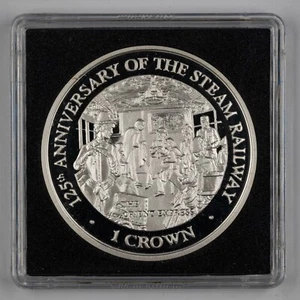 1998 Isle of Man Anniv. of Steam Railway Orient Express crown silver proof - Picture 1 of 5