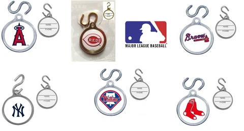 1 MLB Instant ID TAG Charm S-hook NEW Luggage Book Gym Bag Pet CHOOSE TEAM Cover