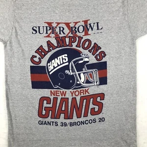 vintage 80s NEW YORK GIANTS SUPER BOWL T-Shirt XS/S nfl football single stitch - Picture 1 of 7