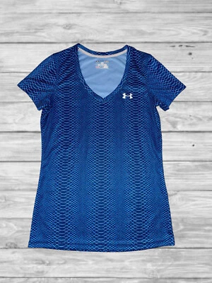 Camisa Under Armour Heat Gear para mujer talla pequeña holgada manga corta cuello en V Foto 1 de 4