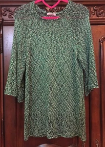 NWOT CALYPSO St Barth Knit Open Sweater Size S Green & Gold Silk? - Picture 1 of 10