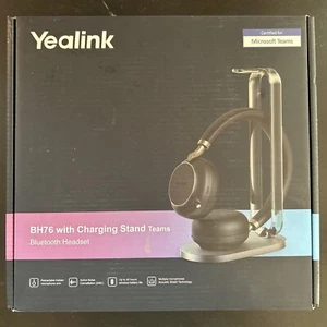 Yealink BH76 Bluetooth Headset with Charging Stand NEW/OPEN BOX - Black - Zdjęcie 1 z 5