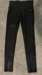 Leggings SPANX Clásicos Negros Imitación Cuero Para Mujer Medianos - Imagen 1 de 3
