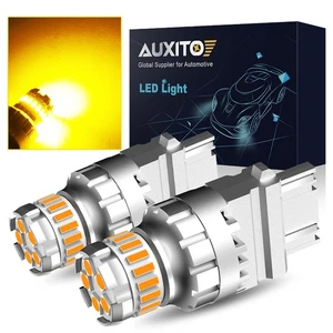 2x AUXITO 3156 3157 3057 3757 4157 Amber Yellow Turn Signal LED Light Bulb 23SMD - Picture 1 of 9