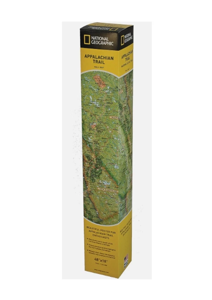 APPALACHIAN TRAIL WALL MAP (NATIONAL GEOGRAPHIC) -  BOXED (LIKE NEW) - Image 1 of 2