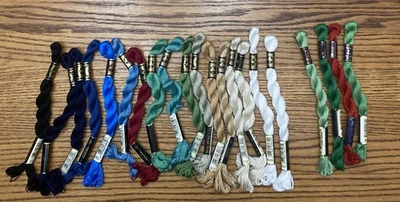 Lot of 17 DMC & 4 Anchor Cotton Perle #5 Embroidery Floss Mixed Lot Of Colors - Image 1 of 4