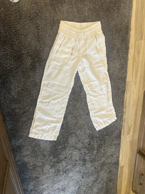 Athleta 6 Alto Lino Blanco Pierna Ancha Foto 1 de 2