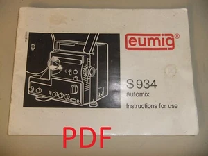 Instructions cine movie projector EUMIG S934 automix - Email/CD - Picture 1 of 2