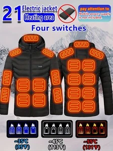 Giacca Riscaldata Uomo 21 Aree USB Gilet Riscaldato Elettrico Invernale Esterno Cappotto Caldo - Foto 1 di 24