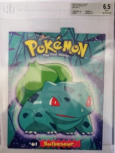 2000 Pokemon 1st Movie WB Staff Promo Tab Bulbasaur 4/9 BGS 6.5 Rare - Picture 1 of 3