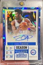 2017-18 Contenders Draft Picks Joel Embiid Season Ticket Cracked Ice Auto /23