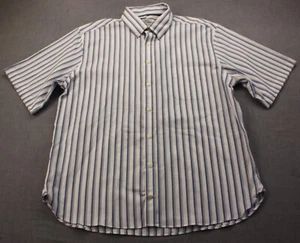 Jos A Bank 1905 Mens Blue White Striped Tailored Fit SS Button Shirt NWT 2XB Big - Picture 1 of 2