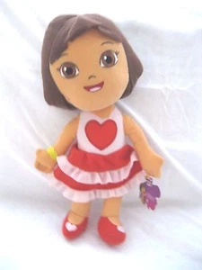 Dora the Explorer 12" Plush Doll Wearing Heart Dress&Shoes Soft Stuffed Toy-NEW! - Picture 1 of 1