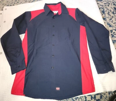 Red Kap Work Shirt Motorsport Specialty Auto Mechanic Two Tone 2 Pocket Uniform - Image 1 of 4