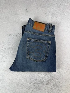 Y-3 Yohji Yamamoto Adidas Jeans 2004 Wide Leg Loose Straight Blue Men's 32R Size - Picture 1 of 14