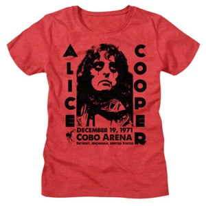 Alice Cooper Live Cobo Arena Detroit 1971 Women's T Shirt Shock Rock Tour Merch - Picture 1 of 5