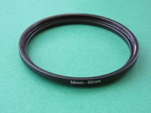 58mm-60mm Stepping Step Up Male-Female Lens Filter Ring Adapter 58mm-60mm - Picture 1 of 2
