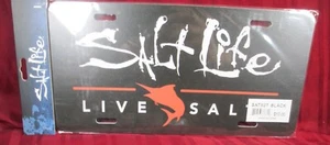 Salt Life License Plate BL ACK  AND White SAT927 11 3/4" x 6" SWORD FISH POLY - Bild 1 von 3
