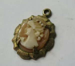 1/20 12K Gold Filled GF Cameo Charm Pendant ANTIQUE VINTAGE JEWELRY SALE - Picture 1 of 9