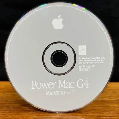 Apple Power Mac G4 OS X 10.1 Puma Install Software Disc CD v1.0 1Z691-3296-A - Image 1 of 2