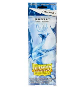 1 pack of 100 Dragon Shield Clear Sealable Perfect Fit Std. Sized Card Sleeves - Picture 1 of 4