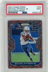 2020 Panini Prizm Football #333 Michael Pittman Jr. Snakeskin Prizm Rookie PSA 9