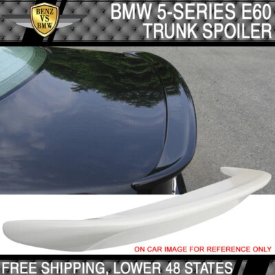 Fits 04-10 BMW E60 5-Series ABS Rear Trunk Spoiler Painted #300 Alpine White III - Image 1 of 4