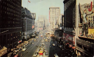 NEW YORK CITY NY TIMES SQUARE 1950s VINTAGE POSTCARD 060225 U8 - Imagen 1 de 2