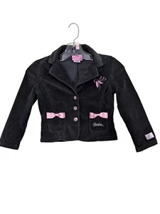 Barbie And The 12 Dancing Princesses Girls Corduroy Jacket Size 6X Black Pink - Picture 1 of 8