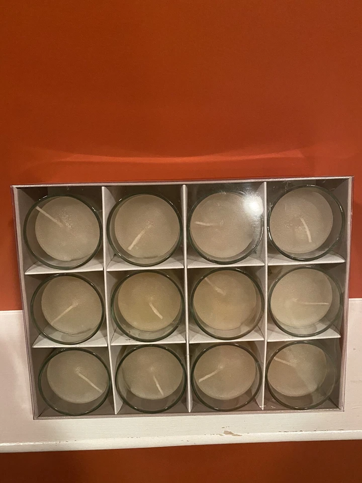 Brand New World Market 12 Filled Glass Votives Citronella - Image 1 of 3