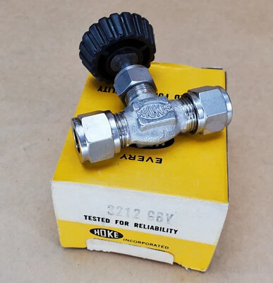 HOKE Crane Gyrolok Tube Fitting Globe Needle Valve 3/8"  3212 G6Y Swagelok Compr - Image 1 of 4
